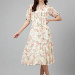 Latin Quarters Multicolor Floral Print Midi Dress-image-47