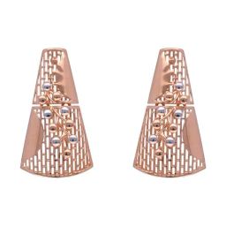 C. Krishniah Chetty Group Gold Architectural Harmony Rose Conical Earrings-41