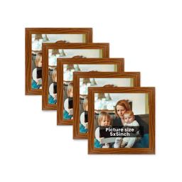 Art Street Synthetic Wood Brown Photo Frame (5 x 5 Inch) - Set of 5-3