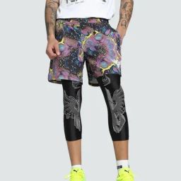 Puma Black Relaxed Fit Printed Sports Tights-picture-42