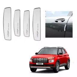 SPREADX Plastic Car Stylish I-Pop White Colour Elegant Door Guard Protection Universal Type Suitable for Venue 2022 (Set of 4 Pcs)-30
