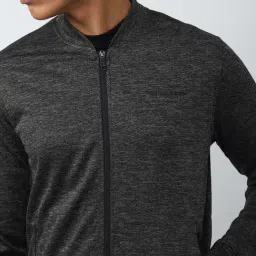 Van Heusen Flex Grey Regular Fit Self Pattern Bomber Jacket image 4