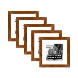 Art Street Synthetic Wood Brown Photo Frame (8 x 8 Inch) - Set of 5-4