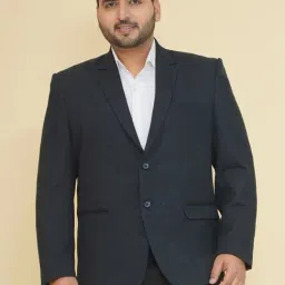 John Pride Navy Regular Fit Texture Blazer-image-17
