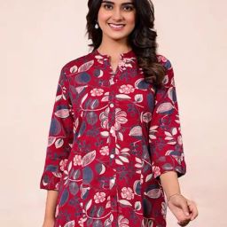Aravalii Crimson Red Printed Tunic-picture-11