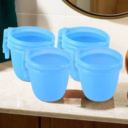 Kuber Industries Blue 10 Pieces Bathroom Mugs-1 L-54