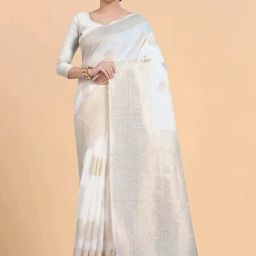 Silk Land White Woven Saree With Unstitched Blouse-picture-26