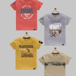 Codez Kids Multicolor Printed T-Shirt (Pack Of 4)-image-12