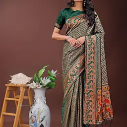 KALINI Ethnic Motifs Zari Saree-image-49