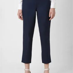 Van Heusen Navy Regular Fit Mid Rise Trousers-picture-40