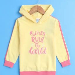 Bumzee Girls Yellow Cotton Graphic Sweatshirt-image-124