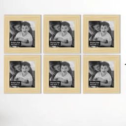 Art Street Synthetic Wood Beige Photo Frame (5 x 5 Inch) - Set of 6-42