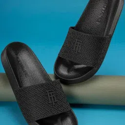 Red Tape Men's Sunnies Black Slides-picture-1