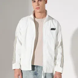 SHOWOFFFF Off White Nylon Solid Regular Fit Jacket-picture-37