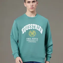 Red Tape Light Green Cotton Polyblend Graphic Baggy Fit Sweatshirt And Hoodies-image-81