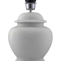 Homesake White Ceramic Table Lamp with Drum Shade (Bulb Included) - Set of 1 image 4