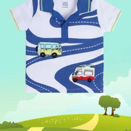 MINIKLUB Kids White Printed Polo T-Shirt-image-45