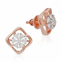 Malabar Gold and Diamonds 18k IGI Certified Diamond Rose Gold Stud Earrings for Women-picture-35
