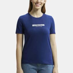Jockey A124 Women's Super Combed Cotton Rich Relaxed Fit Graphic Printed Half Sleeve T-Shirt-15