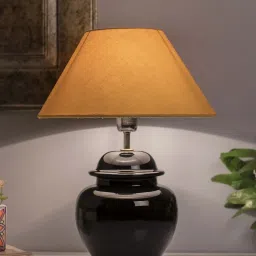 Homesake Black Ceramic Table Lamp with Cone Shade (Bulb Included) - Set of 1 image 1