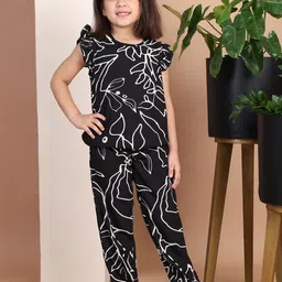 Baawri Girls Abstract Printed Top With Trouser-image-27