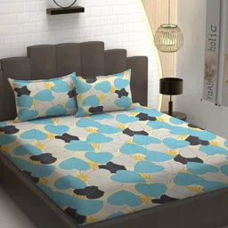 YaAkholic Multicoloured 210 TC Queen Bedsheet with 2 Pillow Covers-image-95