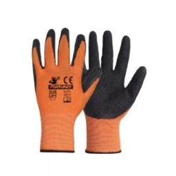 FORTUNER Crinkle Latex Coated Safety Hand Gloves Orange on Black Polyester Size L, OB-NLTX (Pack of 12 Pair)-image-37