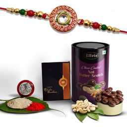 DeoDap Unisex 3 Pieces Beaded Rakhi Gift Set-image-88