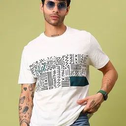 V-Mart Geometric Printed Cotton Regular Fit T-shirt-image-38
