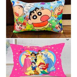 JARS Collections Velvet Baby Pillow For Sleeping Ultra Soft Toddler Pillow With Cartoon Print Pack of 2 - Multicolor-image-73