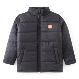 Pine Kids Full Sleeves Padded Quilted Jacket with Solid Colour - Black-picture-28