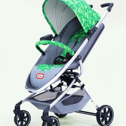 Baby Stroller Pram for New Born 0-3 Years Infant Toddler 5 Point Safety Belt Anti Skid PU Tyres Adjustable Canopy & Handle Bar Bottle Holder -Green-18