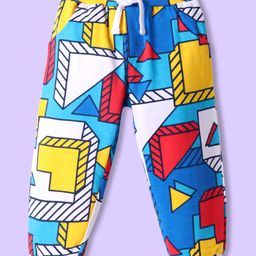 Babyhug Cotton Knit Full Length Lounge Pant with Abstract Print - Multicolor-image-38