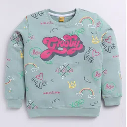 Kidcity Full Sleeves Typography Printed Sweatshirt - Olive Green-picture-23