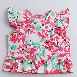 Aww Hunnie Cotton Frill Sleeves Checked Top - Pink-image-52