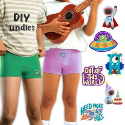 THE COVER UP PROJECT Modal Knit Pack Of 2 Solid Ultra Soft Boxers With Space Theme Iron Prints - Green & Lilac-image-86