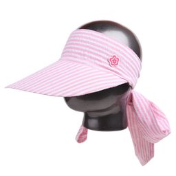Tipy Tipy Tap Striped & Floral Patch Detailed Tie Up Visor Cap - Pink - 52cm-35