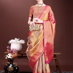JUST FASHION Woven Design Zari Tissue Banarasi Saree-image-34