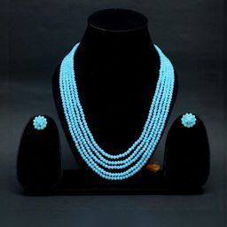 ANSHI ART Blue Crystals Metal Necklace-image-42