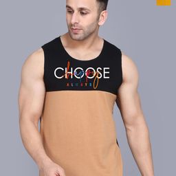 SLOWLORIS Pack Of 2 Printed Combed Cotton Gym Vests VSL26 CMB(CHS BLACKRUST)(GYM MUSTARD)-image-92