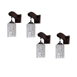 Somil Premium Designer Glass Wall / Night Lamp Elegant & Stylish Dcor Accent for Modern Interiors, Color- Black, White, Size:- 19 X 24 X 24 CM-image-99