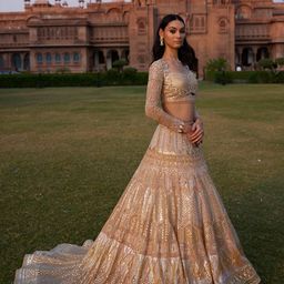 KIASA By Ronak & Shruti Embellished Sequinned Net Ready to Wear Lehenga & Choli-picture-6