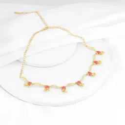 GIVA 92.5 Sterling Silver Bhumi Golden Brahma Kamal Bud Necklace-image-69
