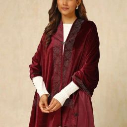 Soch Maroon Embellished Shawl-image-10
