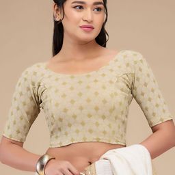 SALWAR STUDIO Self-Design Readymade Non Padded Saree Blouse-picture-3