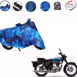 Auto Pearl Polyester Waterproof Two Wheeler Cover for Royal Enfield Bullet 350,(Ocean Blue)-image-94