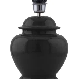 Homesake Black Ceramic Table Lamp with Cone Shade (Bulb Included) - Set of 1 image 4