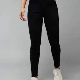 DOLCE CRUDO Black Skinny Fit High Rise Stretchable Jeans-image-83