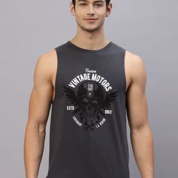 Metronaut Printed Pure Cotton Sleeveless Round Neck Gym Vest MNT-SD04221062RL-2