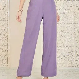 Styli Purple High Rise Flared Pants-picture-2